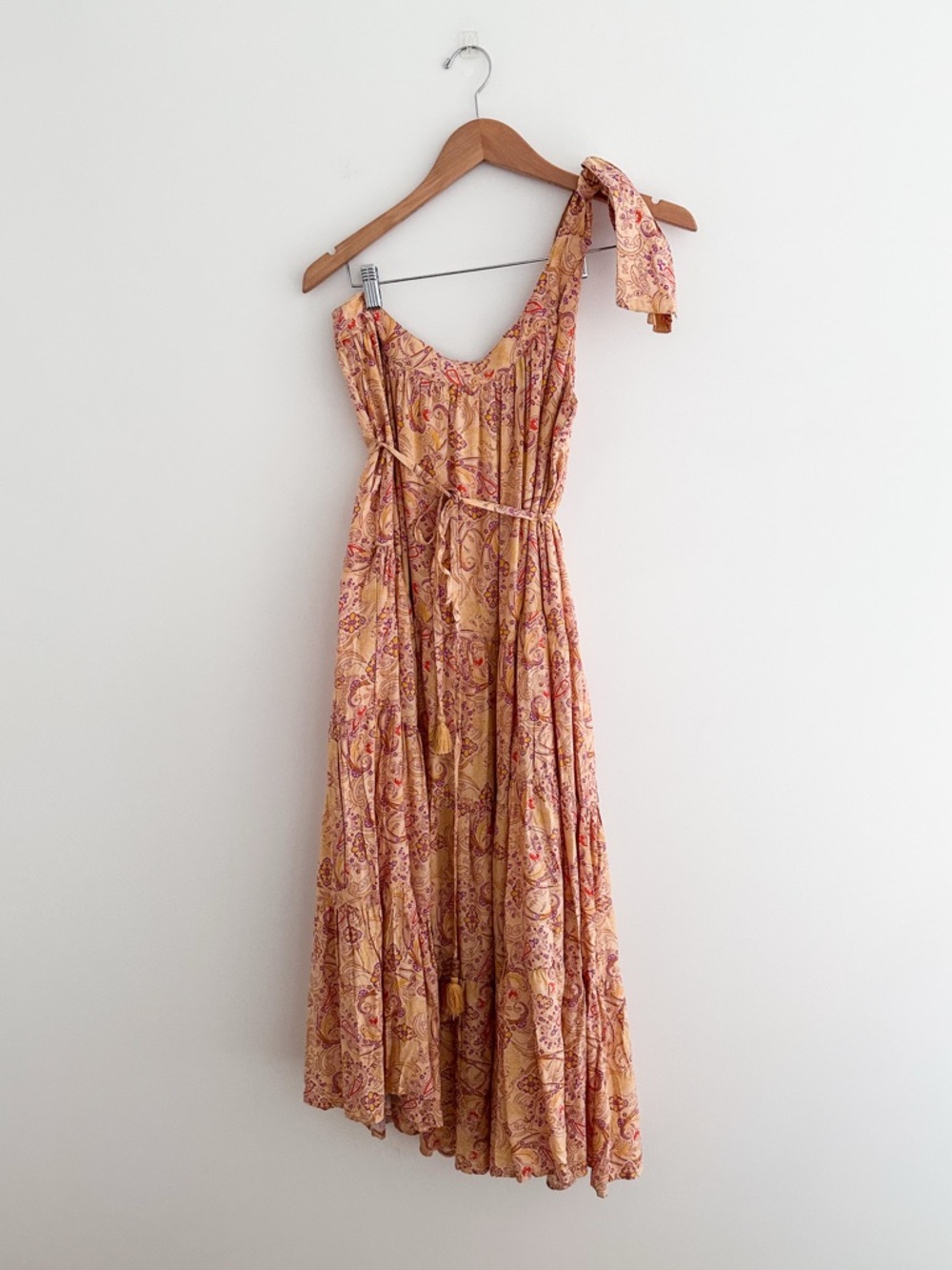 In Bloom Paisley Print Tie-Shoulder Midi Dress | Boho Flowy Fit | NWT | Size M